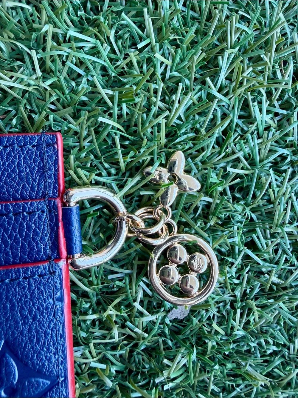 LV charm double card holder